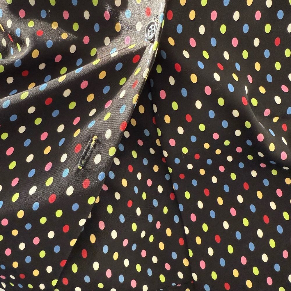 Colorful Vintage Leslie Fay Haberdashery Polka Dot Button-Up Top | Size 12 - Picture 7 of 9